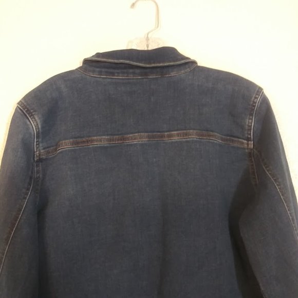 Denim & Company women's size M medium wash jean jacket - Picture 6 of 14